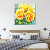 🌼 Gele Rozen Huisaccent 🌼 Canvas Afdruk (Insitu (Slaapkamer))