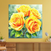 🌼 Gele Rozen Huisaccent 🌼 Canvas Afdruk (Insitu (Woonkamer))