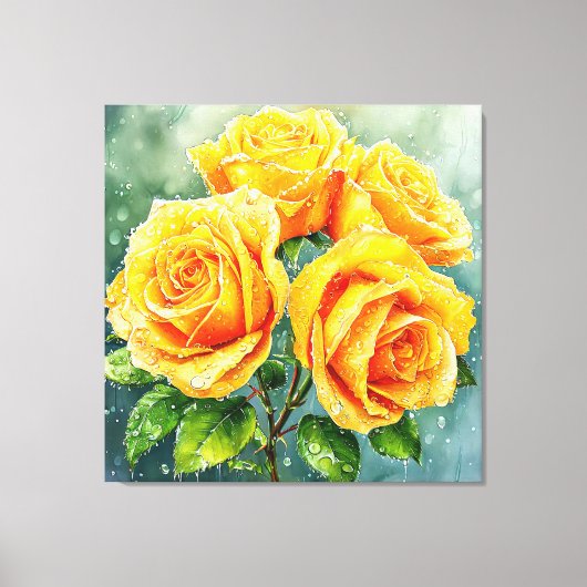 🌼 Gele Rozen Huisaccent 🌼 Canvas Afdruk (Voorkant)