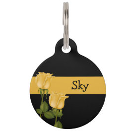 Gele rozen huisdierpenning