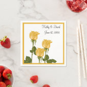 Gele rozen (huwelijk) servetten (Insitu)