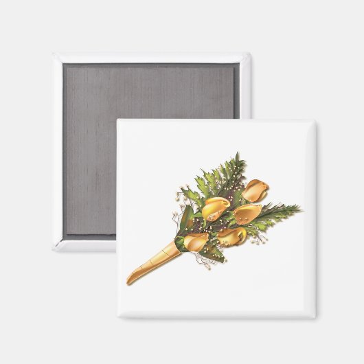 Gele rozen in de Folie Magneet (Voorkant / Achterkant)