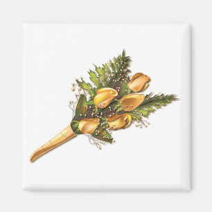 Gele rozen in de Folie Magneet