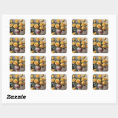 Gele rozen in vaas vierkante sticker (Vel)