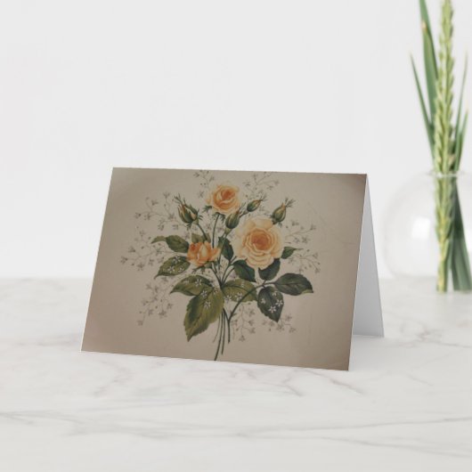 gele rozen kaart (Voorkant)