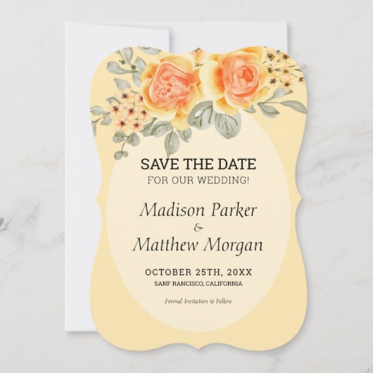 Gele rozen kaart (Voorkant)