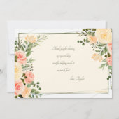 Gele Rozen Kader Bedankt Fotokaart Kaart (Achterkant)