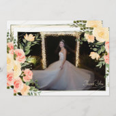 Gele Rozen Kader Bedankt Fotokaart Kaart (Voorkant / Achterkant)