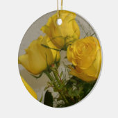Gele rozen keramisch ornament (Links)