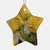 Gele rozen keramisch ornament (Links)