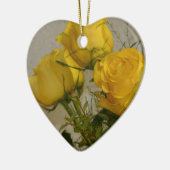 Gele rozen keramisch ornament (Links)