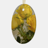 Gele rozen keramisch ornament (Links)