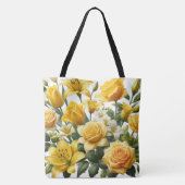 Gele Rozen lelies Tote Bag (Achterkant)