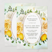 Gele rozen Lemons Bridesmaids Luncheon Invites (Voorkant / Achterkant)