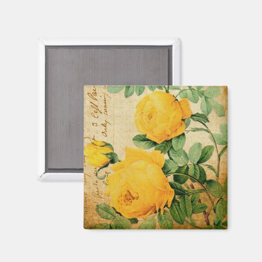  gele rozen magneet (Voorkant / Achterkant)