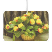 Gele rozen mand schilderij luchtverfrisser (Achterkant)