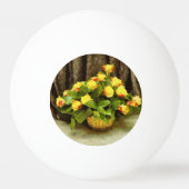 Gele rozen mand schilderij pingpongbal (Achterkant)