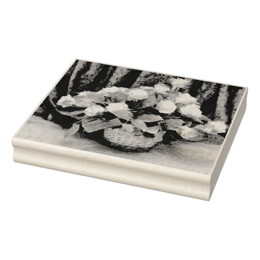 Gele rozen mand schilderij rubberstempel (Stempel)
