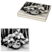 Gele rozen mand schilderij rubberstempel (Gestempeld)