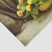 Gele rozen mand schilderij tissuepapier (Detail)