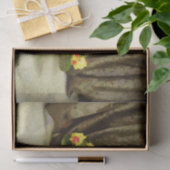 Gele rozen mand schilderij tissuepapier (Geschenk)