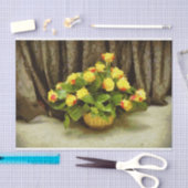 Gele rozen mand schilderij tissuepapier (Craft)
