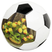 Gele rozen mand schilderij voetbal (Drie kwart)