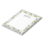 Gele rozen met groene bladeren, gepersonaliseerd notitieblok (Linkerzijde)