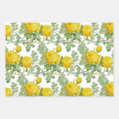 Gele rozen met groene bladeren inpakpapier vel (Voorkant)