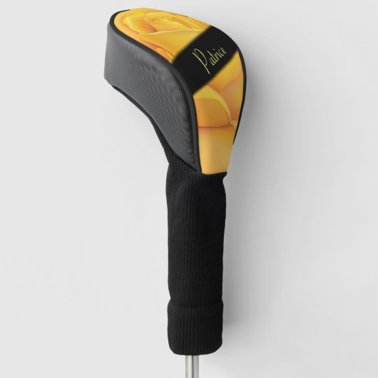 Gele rozen met uitstekende persoonlijke voorkeur golfheadcover (Schuin)