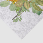  gele rozen met zongvogel en Damask Tissuepapier (Detail)