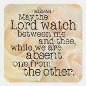 Gele Rozen | Mizpah Blessing Vierkante Sticker (Voorkant)