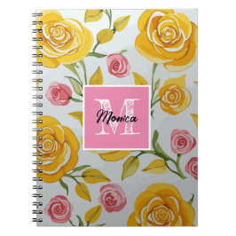 Gele Rozen Monogram Notitieboek