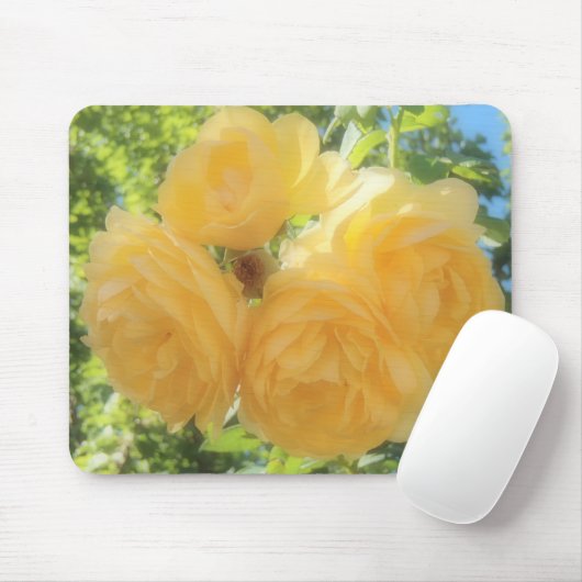 Gele rozen muismat (Met muis)