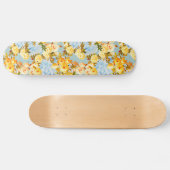 Gele rozen op blauw en blauwgroen persoonlijk skateboard (Horizontaal)