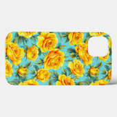 Gele rozen op een blauwe achtergrond Case-Mate iPhone case (Achterkant (horizontaal))