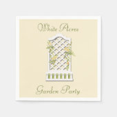 Gele rozen op een Garden Trellis Paper Napkin Servet (Voorkant)