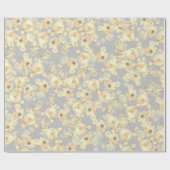 gele rozen op een zachte grijze achtergrond cadeaupapier (Vlak)