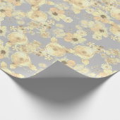 gele rozen op een zachte grijze achtergrond cadeaupapier (Hoek)