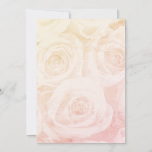 Gele Rozen op Elegant Ivoor Foto Save The Date (Achterkant)