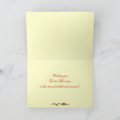 Gele Rozen op Kant Pasen Feestdagen Kaart (Binnen)