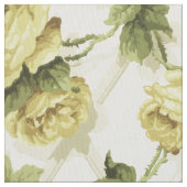 Gele rozen op Trellis Floral Pattern Stof (Close Up)