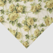 Gele rozen op Trellis Floral Pattern Tissuepapier (Detail)
