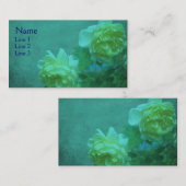 Gele rozen op Turquoise Floral Visitekaartje (Voorkant / Achterkant)