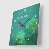 Gele rozen op Turquoise Vierkante Klok (Hoek)