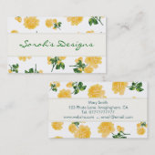 Gele rozen op witte Florence Visitekaartjes (Voorkant / Achterkant)