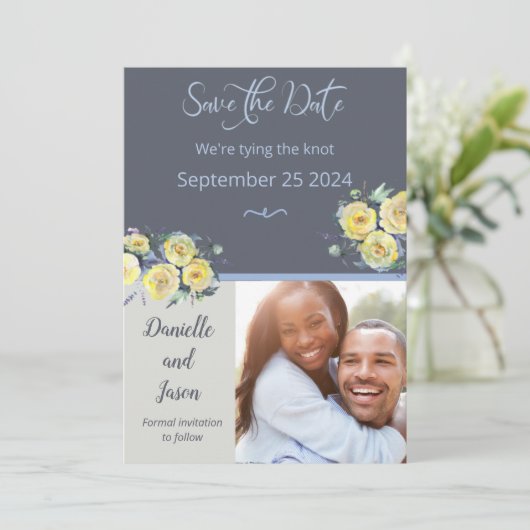 Gele rozen op zee Foto opslaan Datum Aankondiging (Staand voorkant)