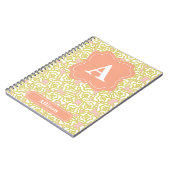 Gele rozen Oranje monogram Notitieboek (Linkerzijde)