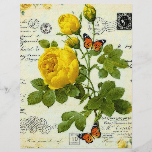  gele rozen origamipapier (Voorkant)