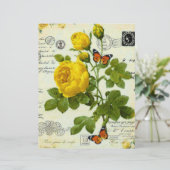  gele rozen origamipapier (Staand voorkant)